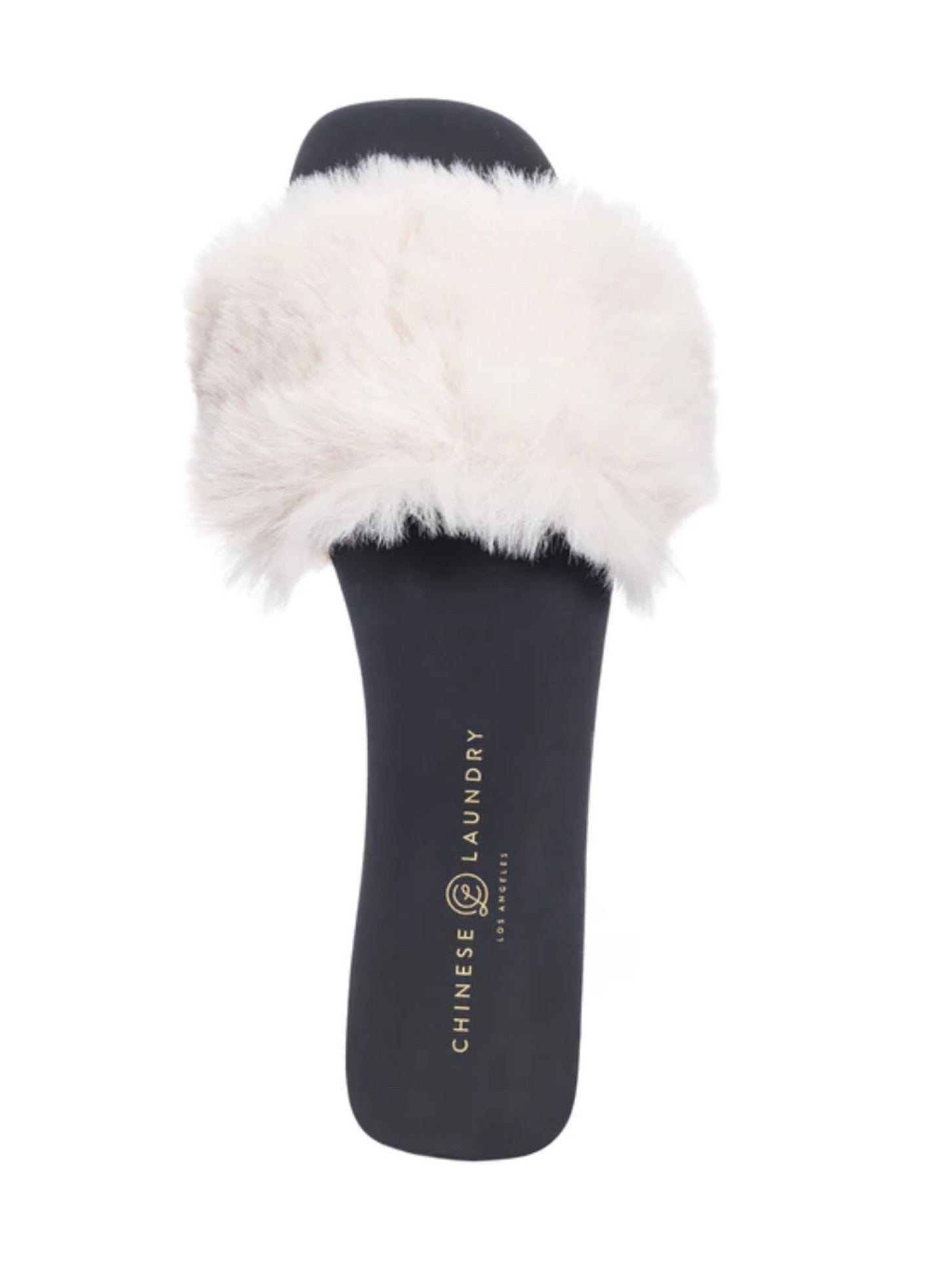 Chinese Laundry Madonna Fanta Fur Slides-Beige - Infinity Raine