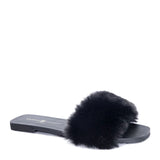 Chinese Laundry Madonna Fanta Fur Slides-Black - Infinity Raine