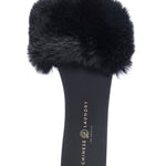 Chinese Laundry Madonna Fanta Fur Slides-Black - Infinity Raine