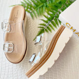 Chinese Laundry Surfs Up Jelly Wedge Sandal In Clear - Infinity Raine