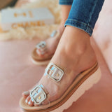 Chinese Laundry Surfs Up Jelly Wedge Sandal-Clear - Infinity Raine