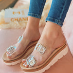 Chinese Laundry Surfs Up Jelly Wedge Sandal In Clear - Infinity Raine
