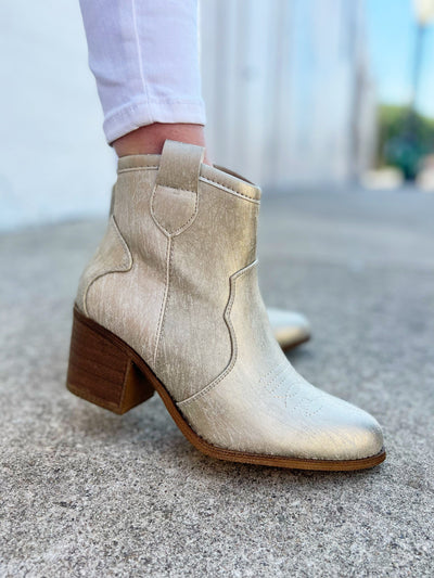 Chinese Laundry Unite Natural Booties-Metallic Gold - Infinity Raine