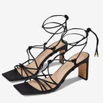 Chinese Laundry Yita Smooth Strappy Heels-Black - Infinity Raine