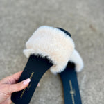 Chinese Laundry Madonna Fanta Fur Slides-Beige - Infinity Raine