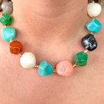 Chunky Marble Multi Color Stone Necklace - Infinity Raine
