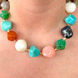 Chunky Marble Multi Color Stone Necklace - Infinity Raine