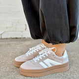 Chunky Platform Low Top Sneakers In Beige - Infinity Raine