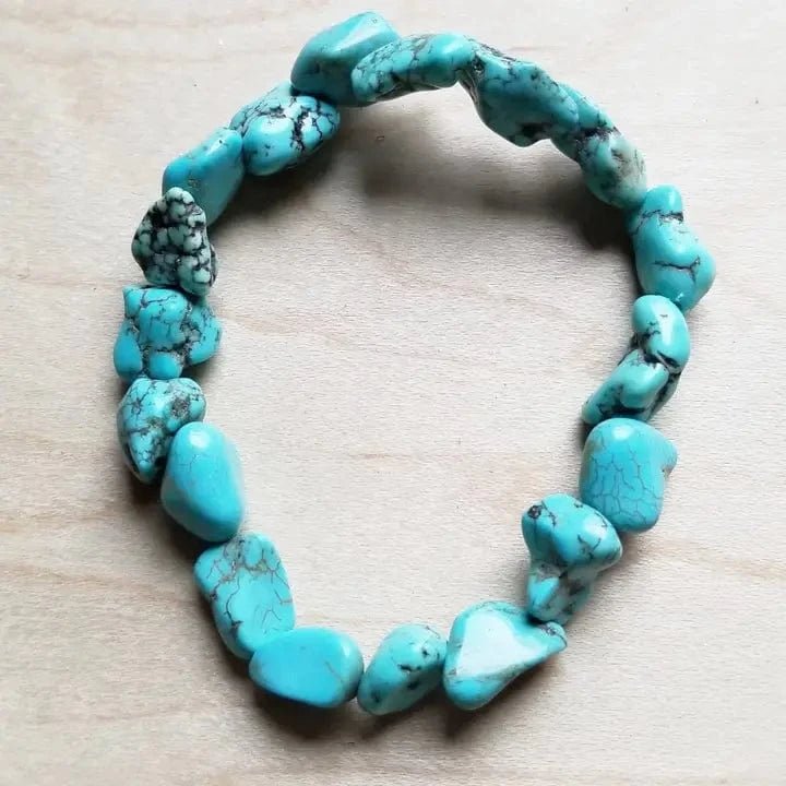 Chunky Turquoise Beaded Bracelet - Infinity Raine