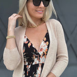 Open Bolero Cardigan In Khaki - Infinity Raine