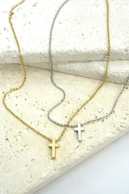 Classic Mini Cross Necklace In Gold - Infinity Raine
