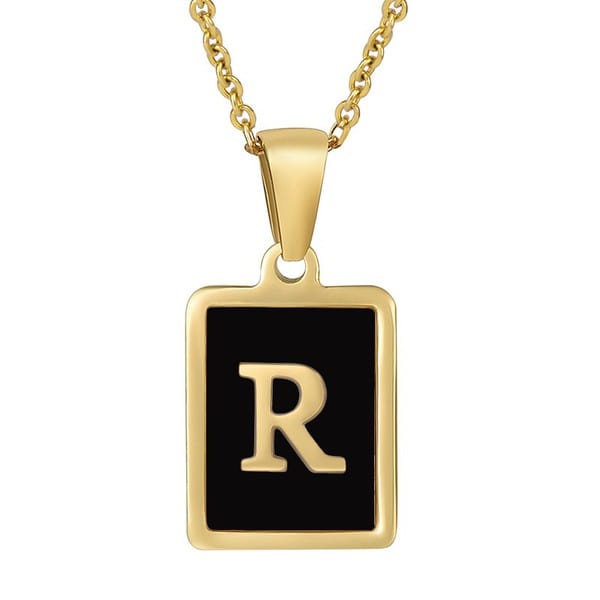 Classy Black Initial Monogram Necklace - Infinity Raine