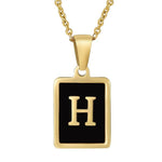 Classy Black Initial Monogram Necklace - Infinity Raine
