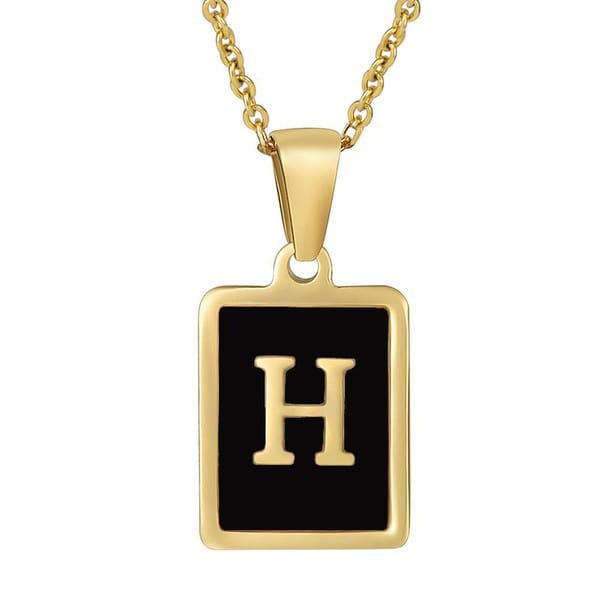 Classy Black Initial Monogram Necklace - Infinity Raine