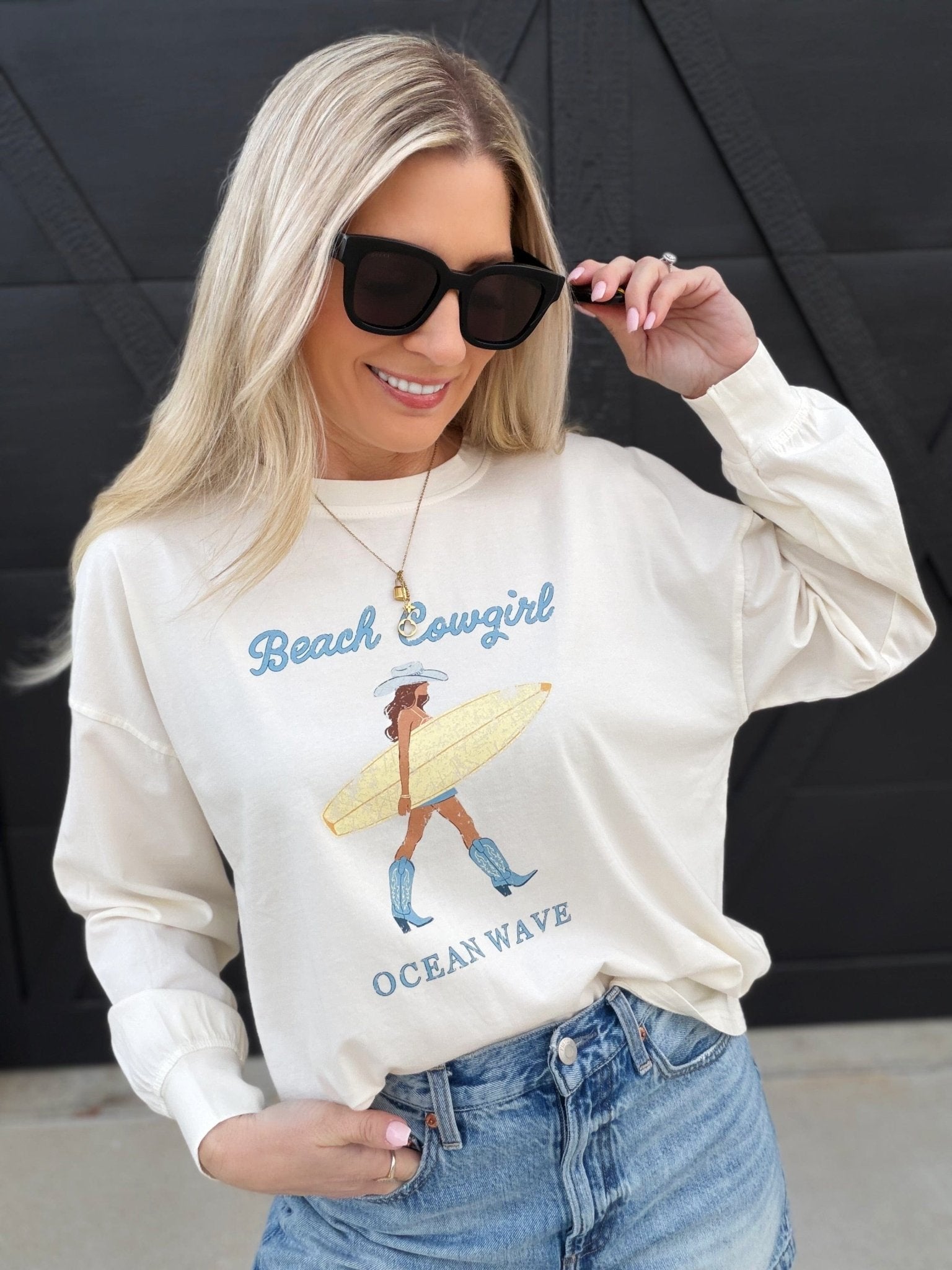 Coastal Cowgirl Long Sleeve In White - Infinity Raine