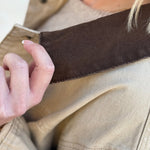 Collar Contrast Utility Jacket In Beige - Infinity Raine