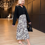 Collared Button Down Cardigan Sweater in Black - Infinity Raine