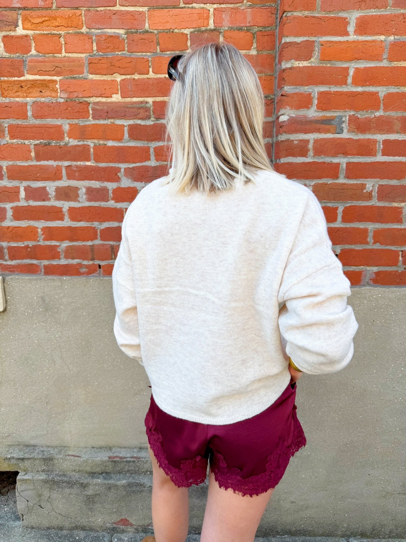 Collared Button Down Cardigan Sweater In H Beige - Infinity Raine