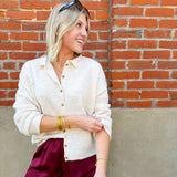 Collared Button Down Cardigan Sweater In H Beige - Infinity Raine