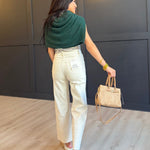 Collared Button Down Cardigan Sweater in Hunter Green - Infinity Raine