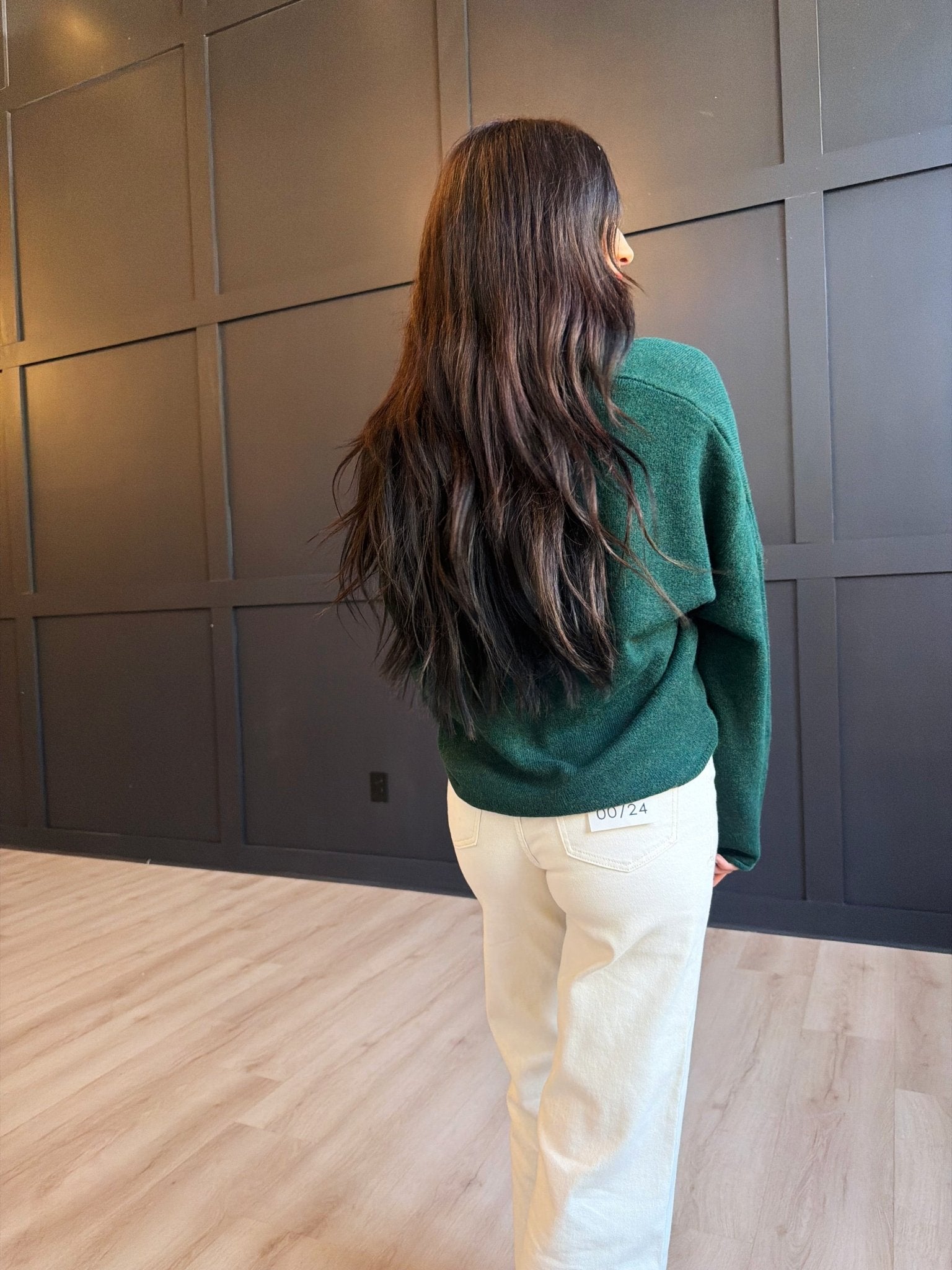 Collared Button Down Cardigan Sweater in Hunter Green - Infinity Raine