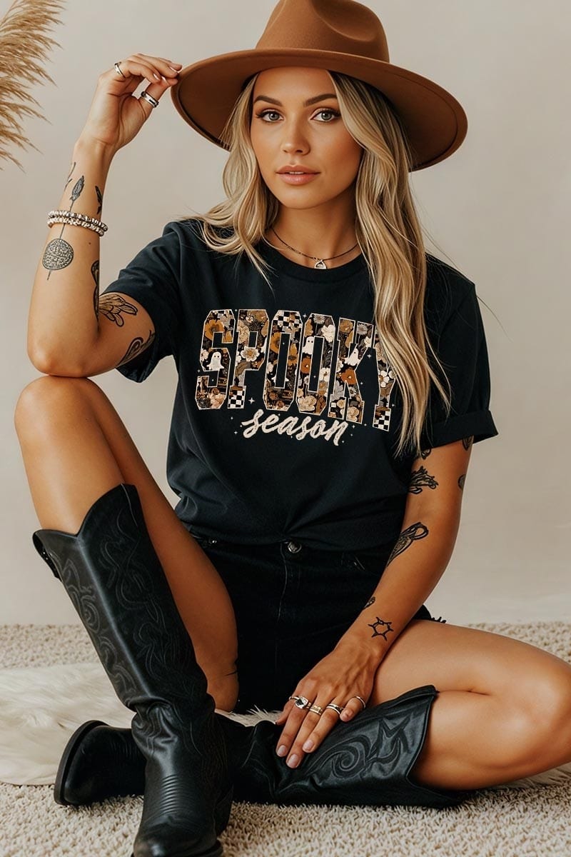 Spooky Season Graphic Tee In Black - Infinity Raine