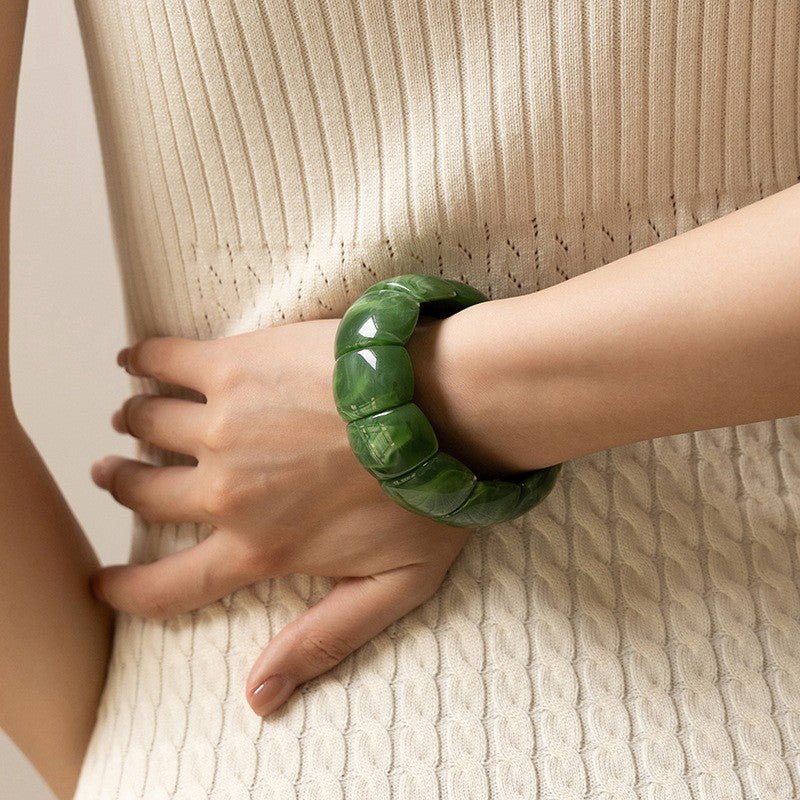 Color-Block Acrylic Stretch Cord Bracelet - Infinity Raine