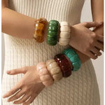 Color-Block Acrylic Stretch Cord Bracelet - Infinity Raine