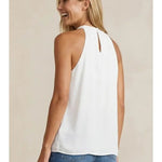 Cord Keyhole Sleeveless Top In Off White - Infinity Raine