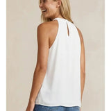 Cord Keyhole Sleeveless Top In Off White - Infinity Raine