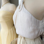 Cord Keyhole Sleeveless Top In Off White - Infinity Raine
