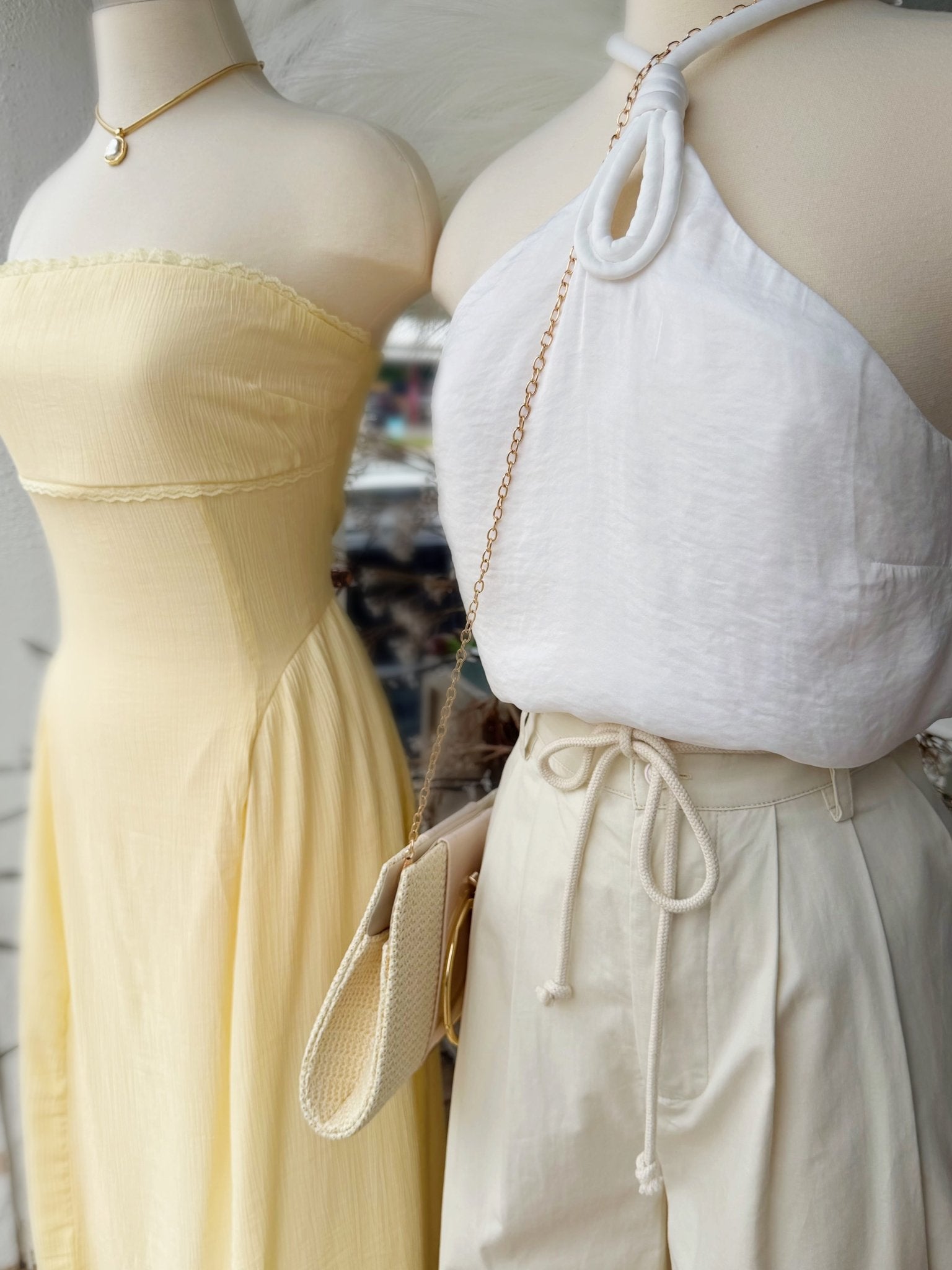 Cord Keyhole Sleeveless Top In Off White - Infinity Raine