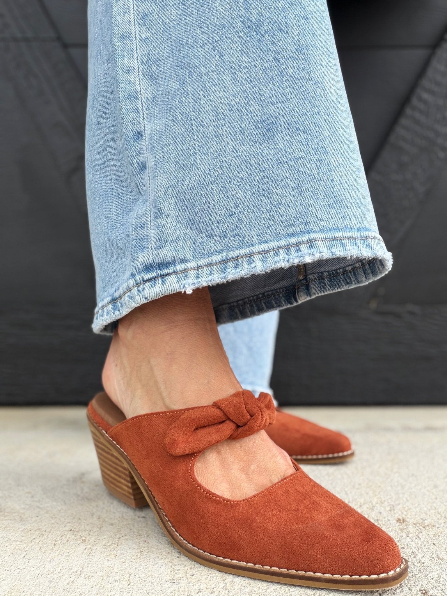 Corkys' Oh Bow She Didn't In Rust Faux Suede - Infinity Raine