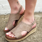 Corkys Ready Or Not Wedge In Taupe - Infinity Raine