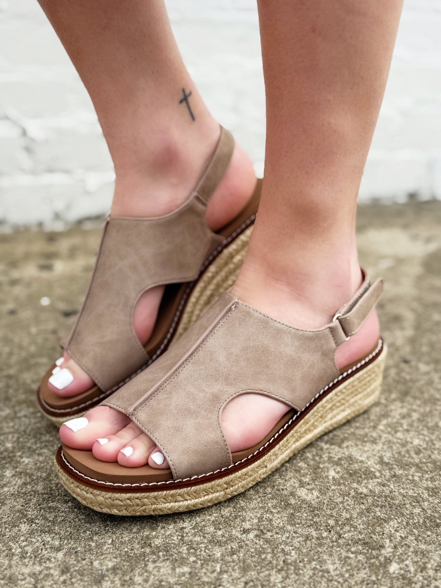 Corkys Ready Or Not Wedge In Taupe - Infinity Raine