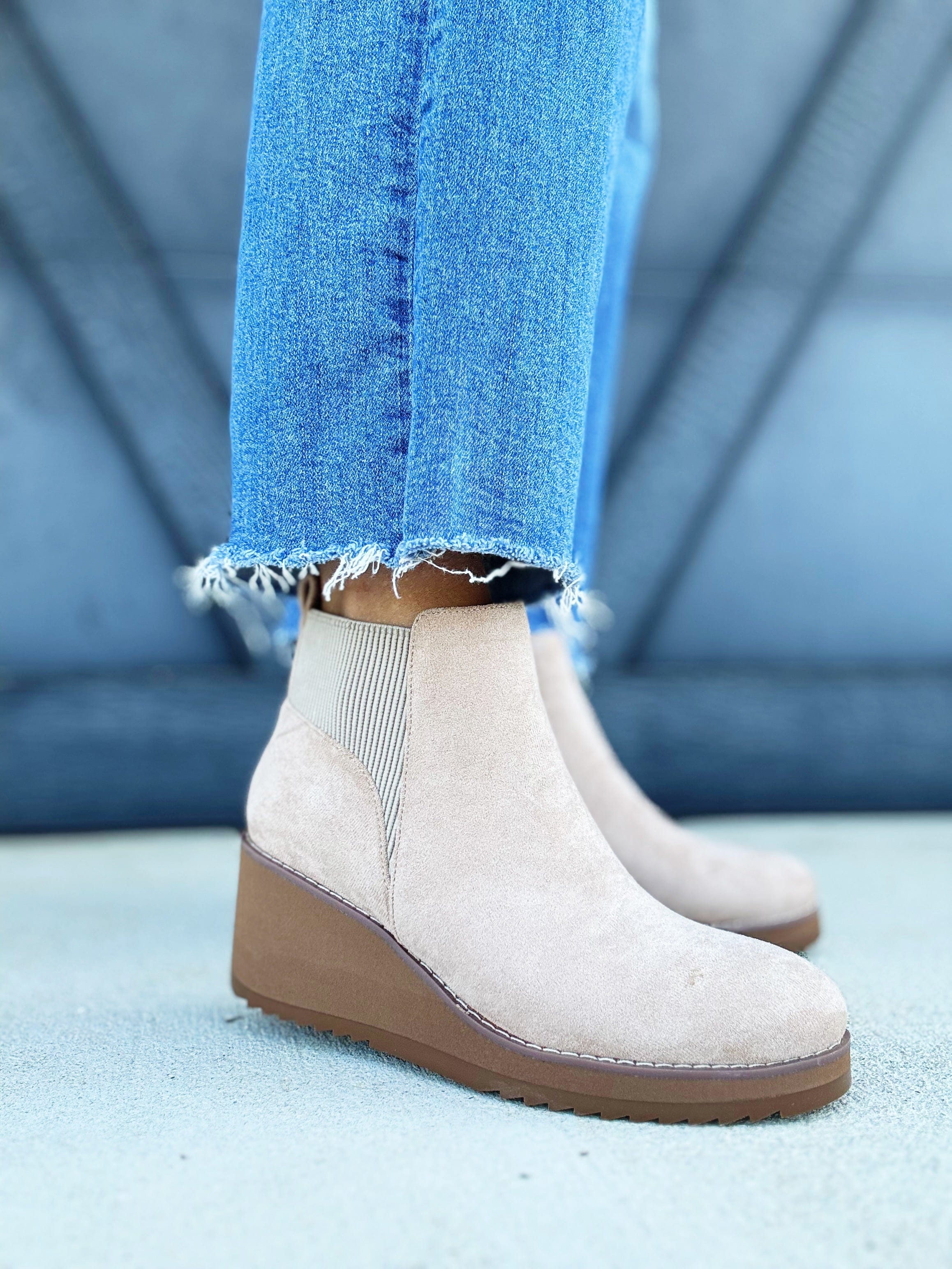 Corkys Apple Sauced Wedge Bootie In Sand - Infinity Raine