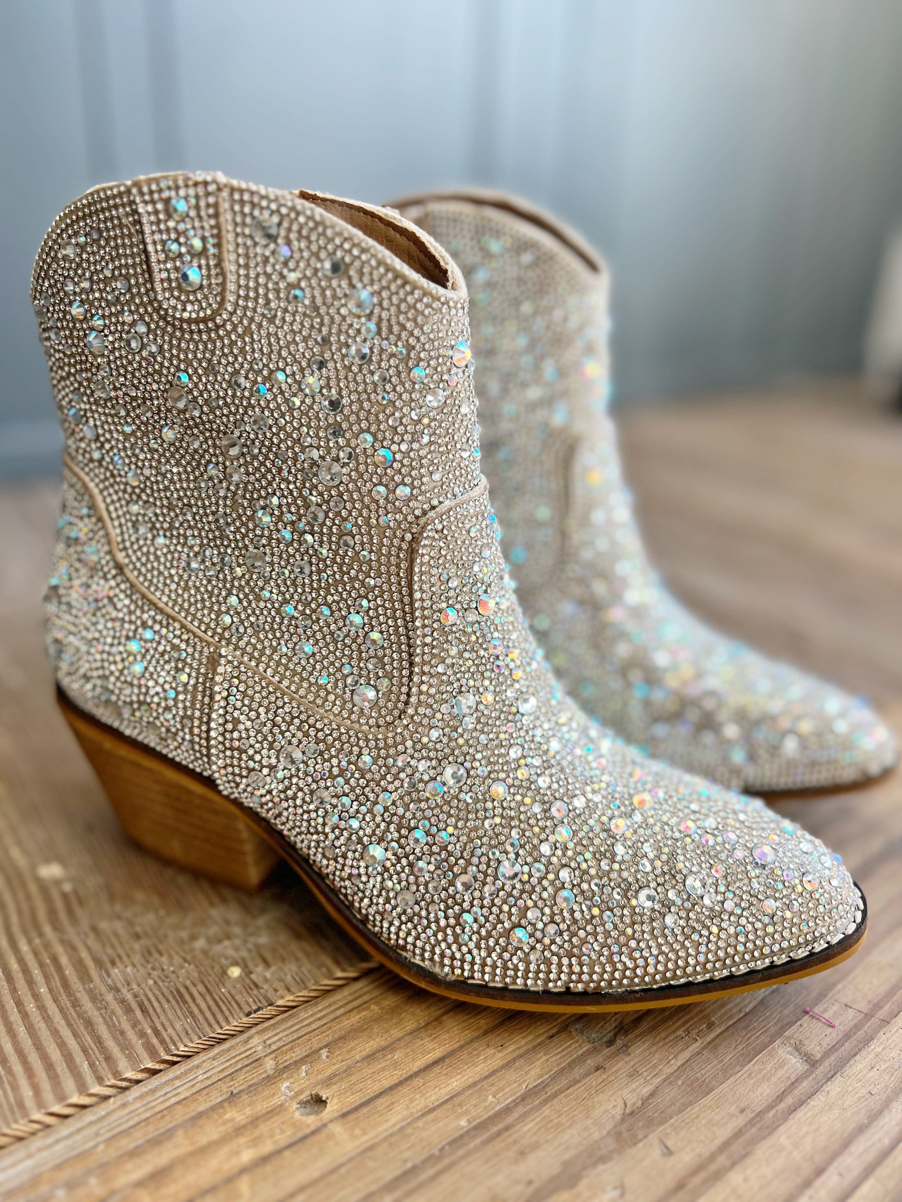 Corkys Shine Bright Booties-Silver - Infinity Raine