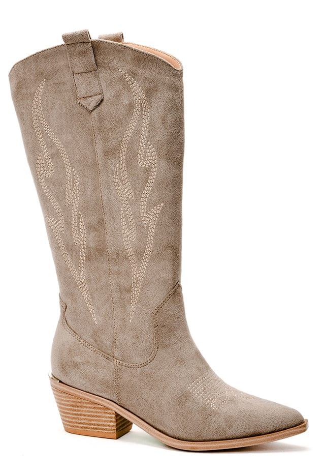 Corkys Headliner Boots In Light Grey Faux Suede - Infinity Raine