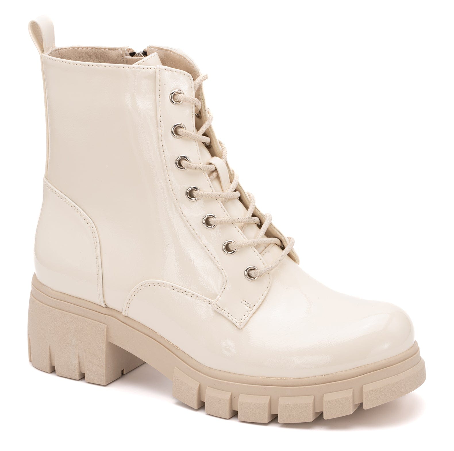 Corkys Cray Patent Boots-Ivory - Infinity Raine