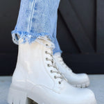 Corkys Cray Patent Boots-Ivory - Infinity Raine
