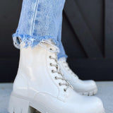 Corkys Cray Patent Boots-Ivory - Infinity Raine