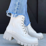 Corkys Cray Patent Boots-Ivory - Infinity Raine