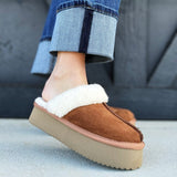 CORKY'S Cuddle Up Slippers In Tobacco Faux Suede - Infinity Raine
