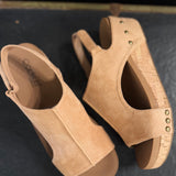 CORKY'S Volta Wedge Sandals In Camel Faux Suede - Infinity Raine