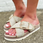 Corkys Booked Sandal In Beige - Infinity Raine