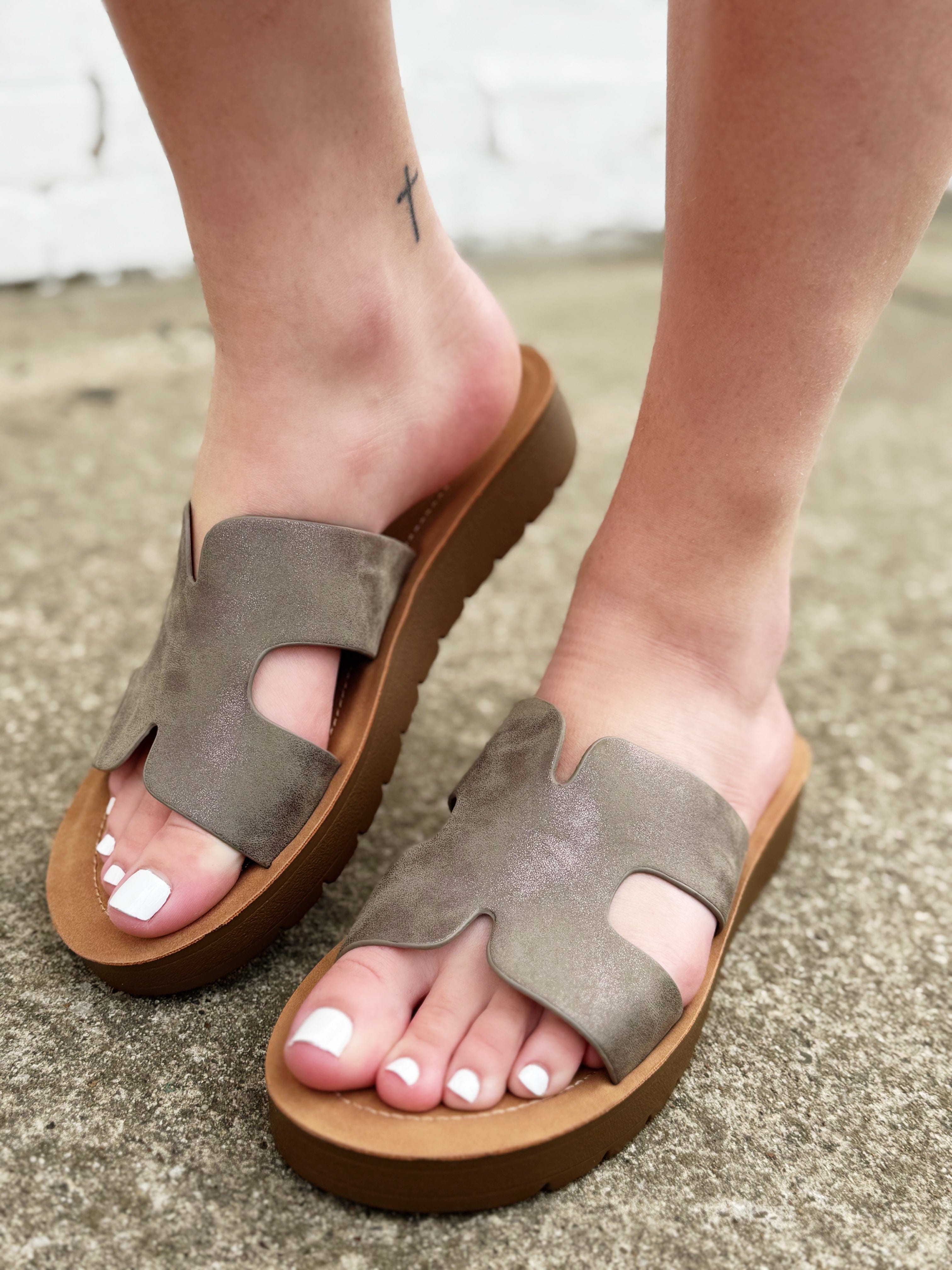 Corkys Hold Please Sandals In Bronze - Infinity Raine