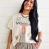Cowgirl Kaki Tee In Ivory - Infinity Raine
