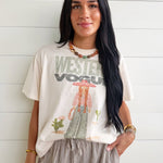 Cowgirl Kaki Tee In Ivory - Infinity Raine
