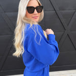 Crew Neck Sweatshirt In Blue - Infinity Raine