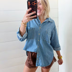 Crinckled Satin Lace Hem Shorts In Brown - Infinity Raine